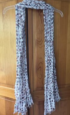 Unbranded Women’s Lightweight White Scarf With Ladybugs